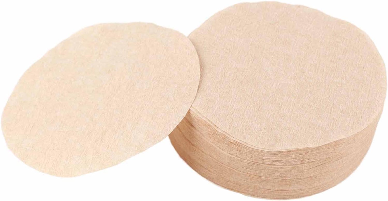 Houtvezel Koffiefilterpapier nr. 6 60 Mm nr. 9 68 Mm 100 Stuks voor Mokkapot, Natuurlijk Ongebleekt Hittebestendig, Zelfs Extractiefilters voor Koffiezetapparaat (. 6 60)
