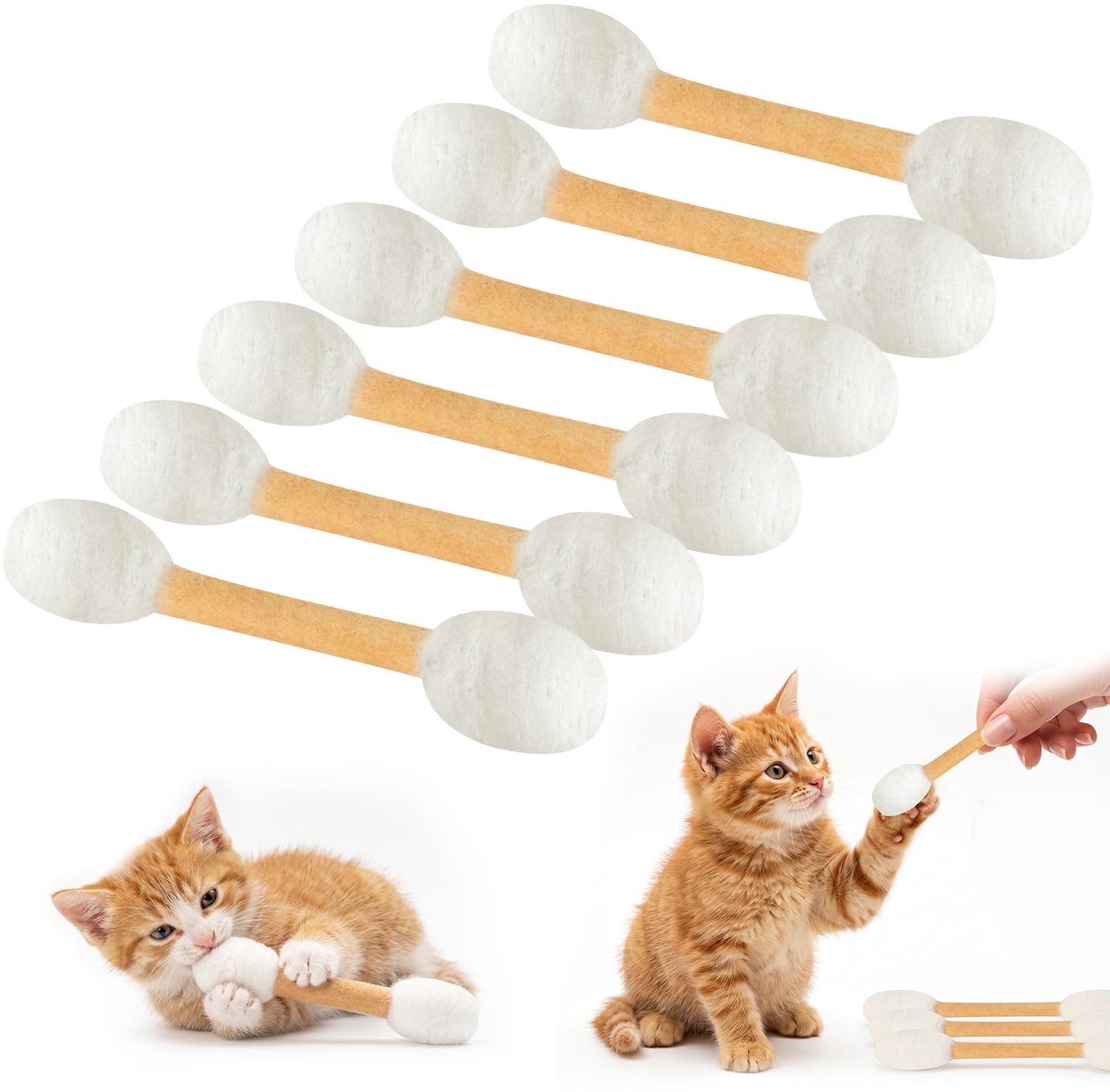 OSDUE Kattenkruid Wattenstaafjes Speelgoed,Wol, Natuurlijk Veilig,6 stuks