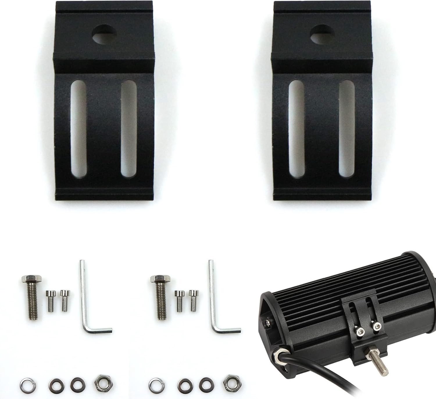 Universele LED Koplamp Steun voor Werkverlichting, Lichtbalk en Dakkappen van Auto's, Trucks en Motoren - 32x65mm, 2 Stuks