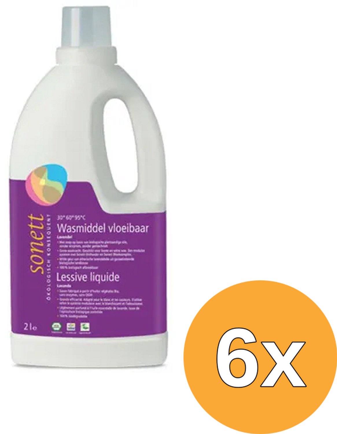 6x Sonett Wasmiddel Vloeibaar Lavendel (2000 ml)