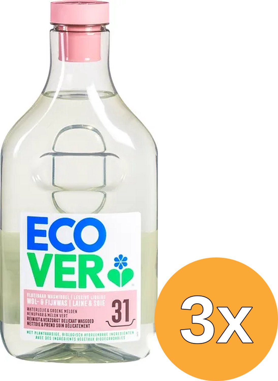 3x Ecover Wol-&-Fijnwasmiddel Vloeibaar (14300 ml)