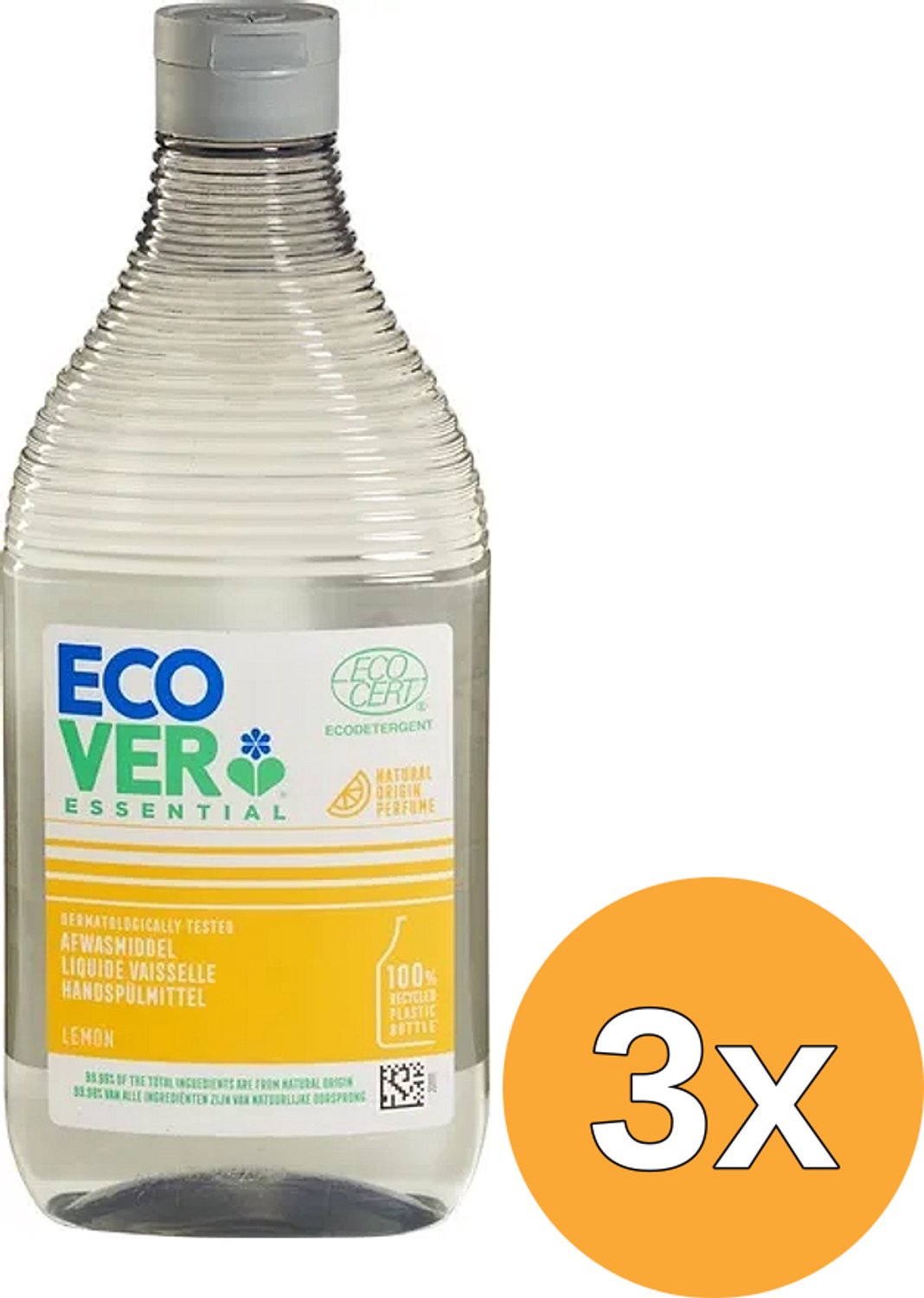3x Ecover Afwasmiddel Essential Citroen (450 ml)