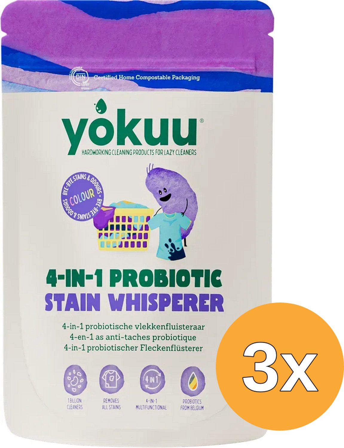 3x Yokuu 4-in-1 Probiotic Stain Whisperer Colour (1020 gr)