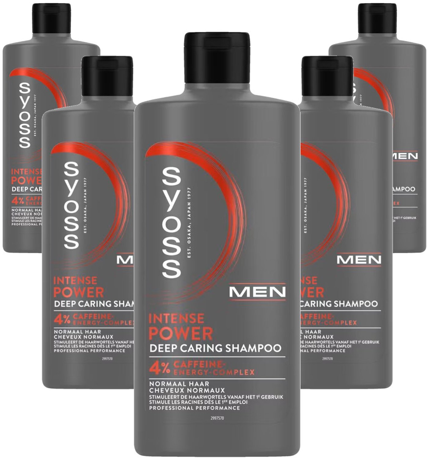 Syoss Men Intense Power - Multipack - Shampoo - 2200ml (5x440ml)