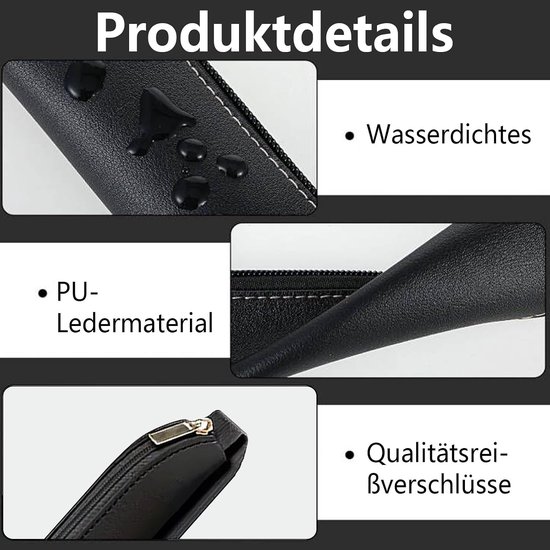 2 stuks pennenhouders, notitieboek, pennenetui met elastiek en ritssluiting, kunstleren mapje, klein, herbruikbaar, waterdicht, voor notitieboek, kalender, veelkleurig 1, tandenborstels — afbeelding 4