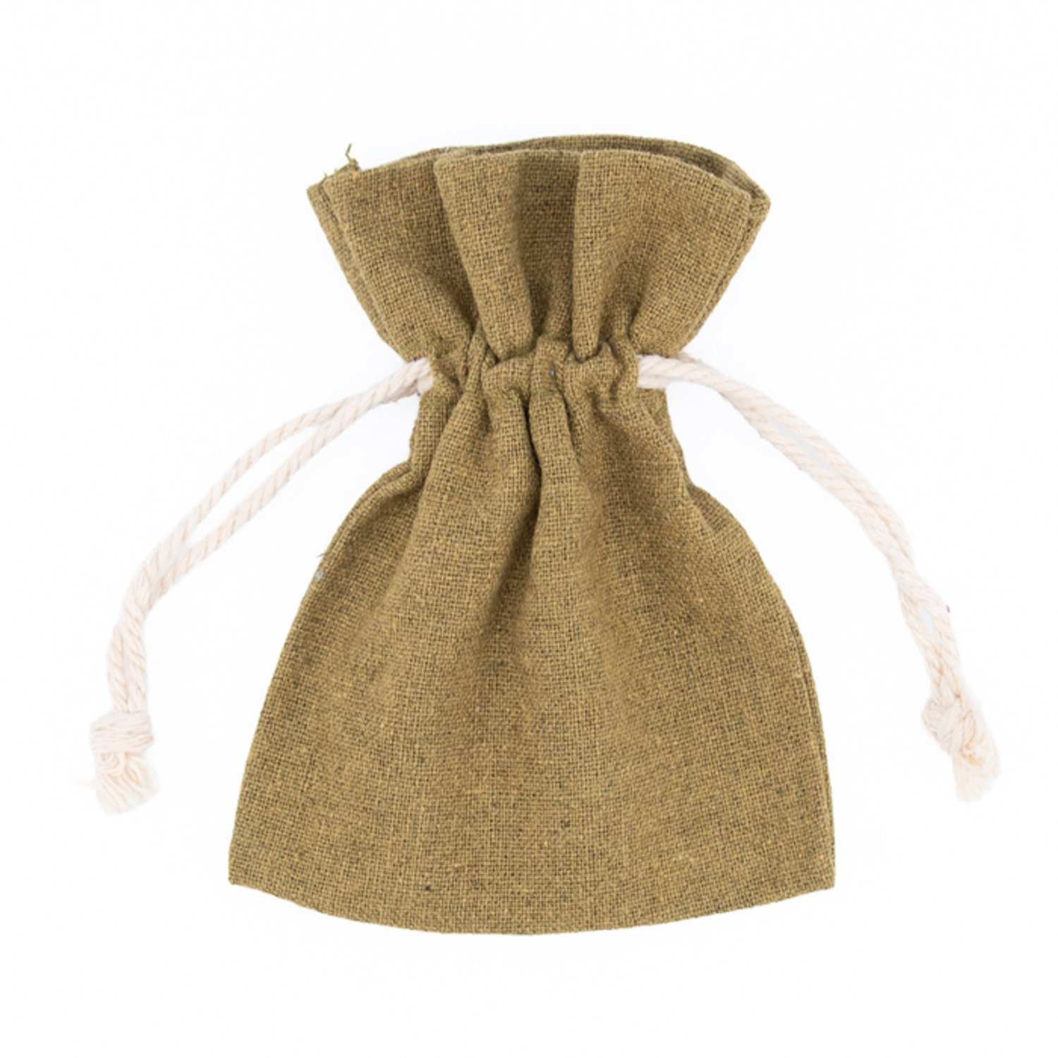 Katoenen cadeauzakjes - groen - 9 x 12 cm - 100% gerecycled - 10 stuks