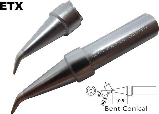 18 stuks ET vervangende soldeerpunten, gebruik voor WES51 WES50 WESD51 WE1010NA W1010 WE1010EU WTL1000S-0 WECP-20 PES51 PES50 LR21 LR20 soldeerstation ijzeren greeppunt soldeerboutpunt — afbeelding 3