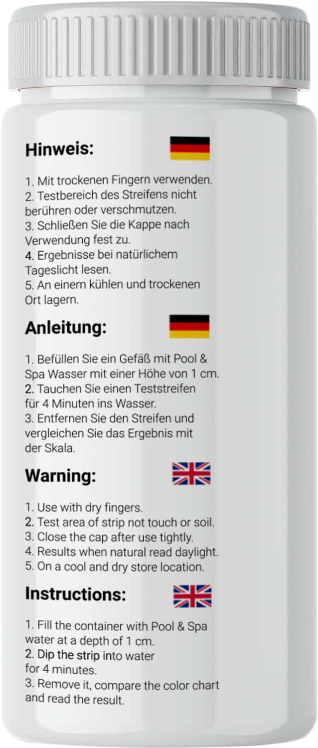20 x zoutwatertest Pool & Spa 0-8000 ppm zouttest concentratie natriumchloridegehalte - ShopVlot