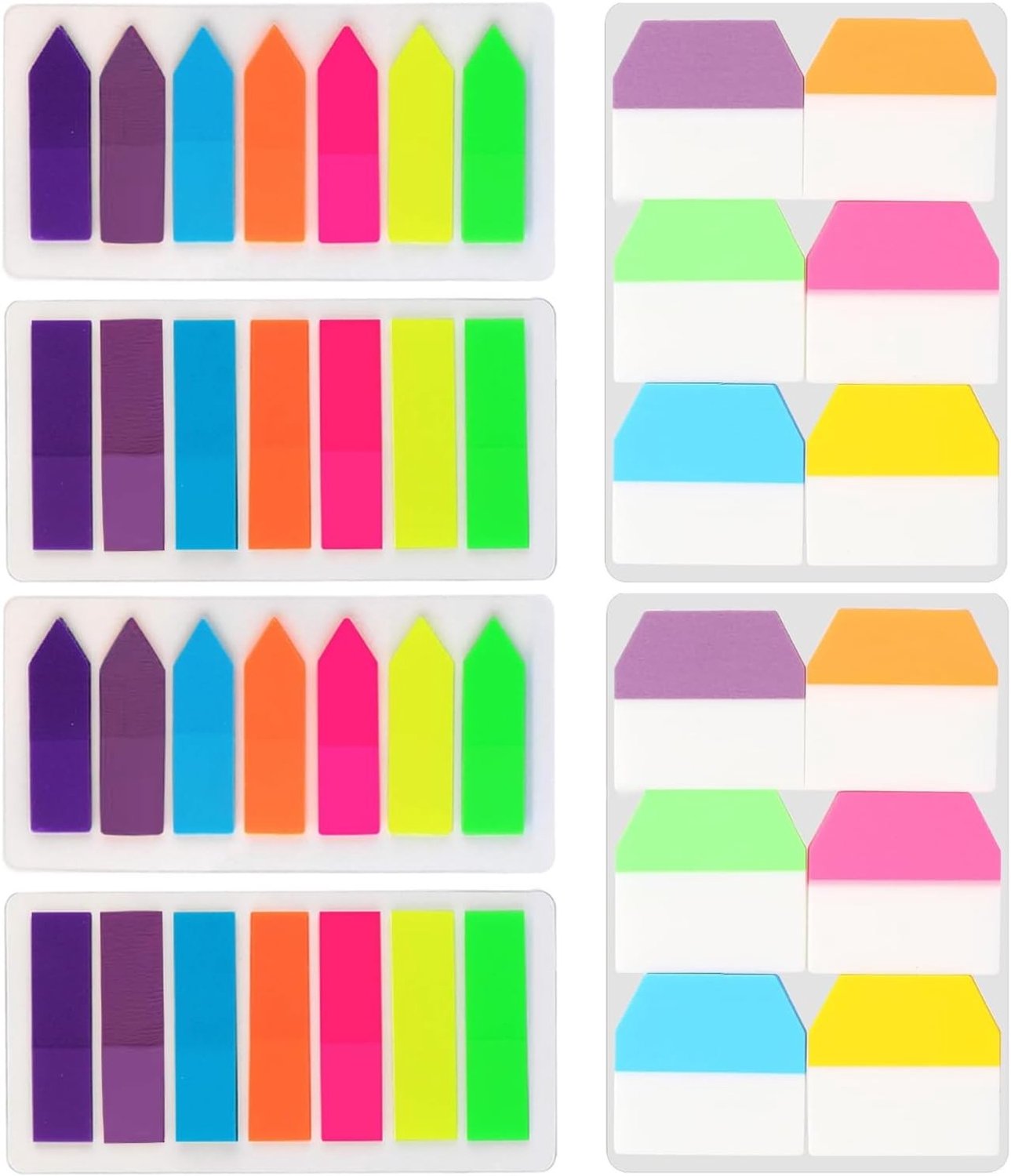 Kleurige Sticky Tabs voor Pagina Markering, Translucente Tape Vlaggen, Schrijfbare Index Notities en Fluorescente Bladwijzers voor Boeken en Documenten