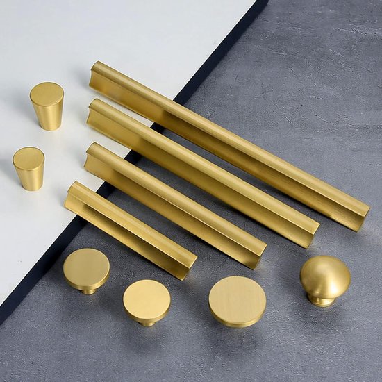 Vintage Kastgrepen Massief Messing Handvat voor Moderne Meubeldeur Ladegrepen 32mm-850mm Keukengrepen voor Kasten 2 Pack Knoppen voor Dressoirladen voor Garderobe Slaapkamer (512mm/20.2in, Bruin) (Gou — afbeelding 5