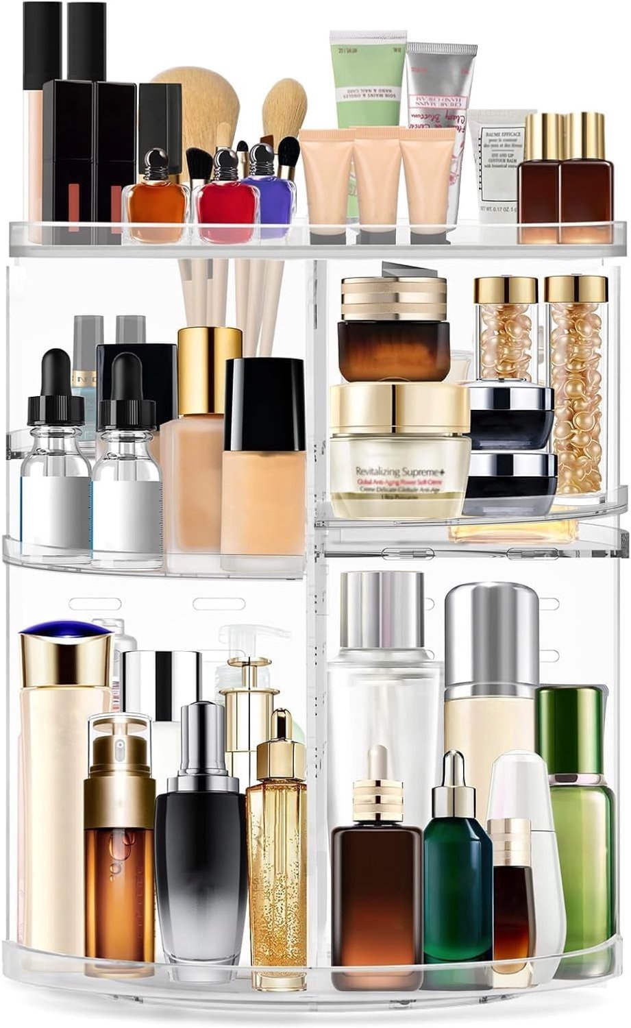 Draaiende Acryl Makeup Organizer met 360° Rotatie, Verstelbaar en Grote Capaciteit voor Cosmetica en Parfums, Perfect voor Vrouwen en Meisjes