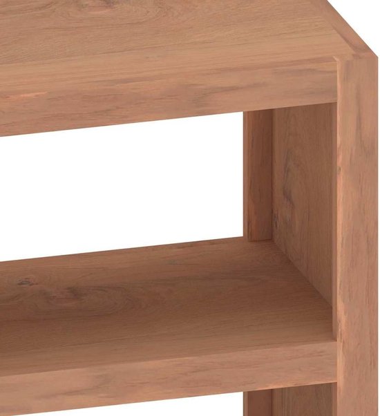 Bijzettafel massief hout teak, opbergtafel 45x30x60 cm, bruin — afbeelding 2