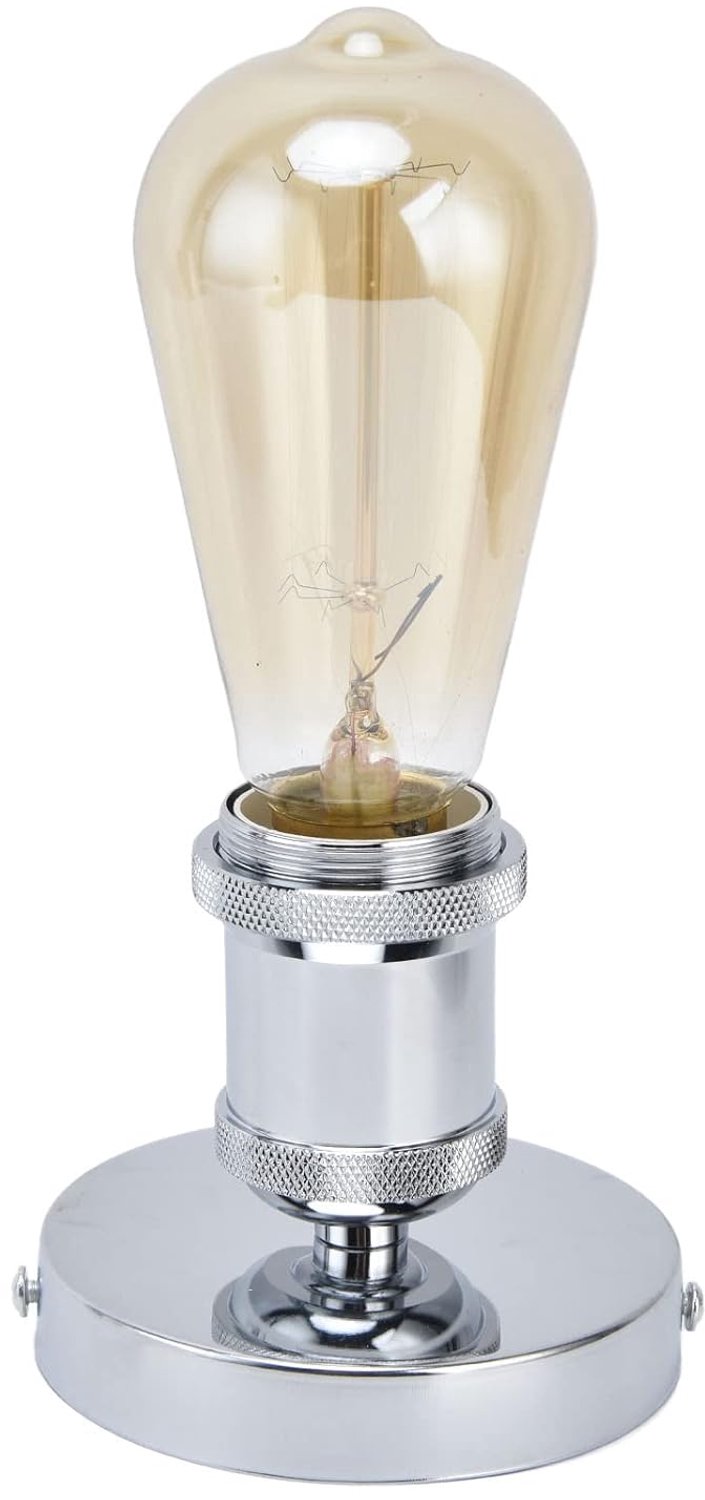 Vintage E26 E27 Lampfitting met Plafondhouder (Zilver) — afbeelding 3
