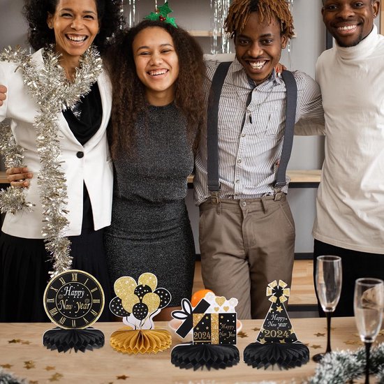 8 Stuks Delige Unieke Honingraatballen met Nieuwjaarsthema Creatieve Papieren voor Lentefestivals Veelzijdige Feestversiering voor Tafel Kantoor — afbeelding 2