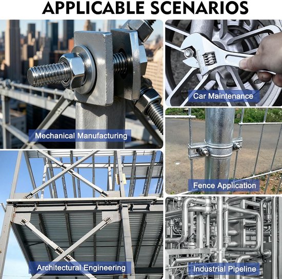 10 stuks zeskantschroeven M12 x 40 mm DIN 933 van roestvrij staal A2 V2A met platte en elastische sluitringen voor meubels, auto's, machines en doe-het-zelvers — afbeelding 2