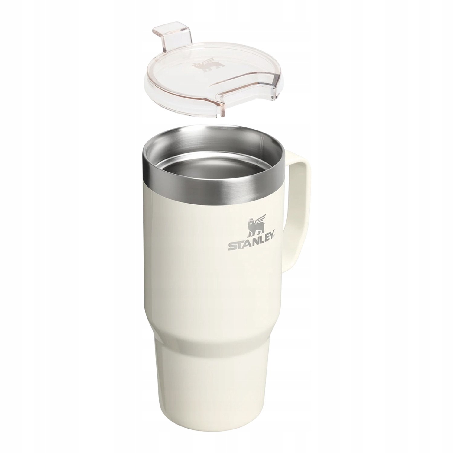 Merkloos Thermosbeker met Handvat - 0.71L - Crème – foto 2