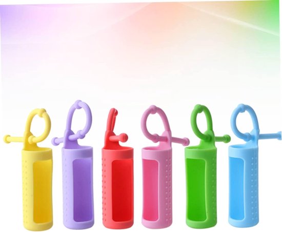 6stuks Rollerfles Beschermhoes Silicone Essentiële Olie Fleshouder Met Kleurrijke Bescherming Voor Draagbare Oplossingen Veiligheid Van Flessen — afbeelding 5