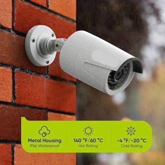 Beveiligingscamerasysteem - 3MP Camera - 8CH NVR - Menselijke - AI-detectie - POE - Buiten - Draadloos - IP66 Waterdichte - Bewakingscamera - Beveiligingscamera - Bedraad CCTV Systeem met Audio en Nachtzicht - 1TB Harde Schijf - 4 Stuks - Wit — afbeelding 2