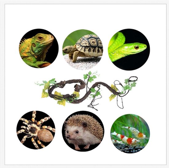 Reptiel Wijnstokken Kunstmatige Klimmer Jungle Bocht Huisdier Habitat Decor voor Hagedissen Kikkers Slangen, L — afbeelding 5