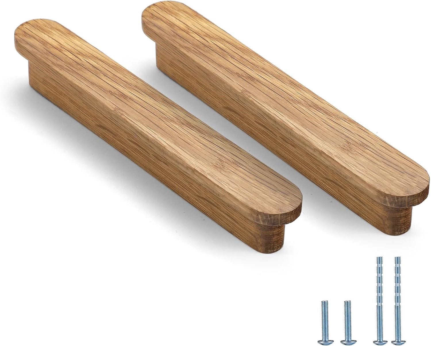 Set van 6 keukenkastgrepen van beukenhout, 19,5 cm, voor meubels, commodes, kasten, laden