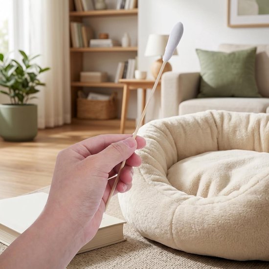 100 Stuks Dikke, Zachte Verzorgingsproducten Voor Honden En Andere Huisdieren - Hulpmiddelen Voor Reinigen Van Oren (Cm/In), Wattenstaafjes Voor, Oorreinigers, — afbeelding 5