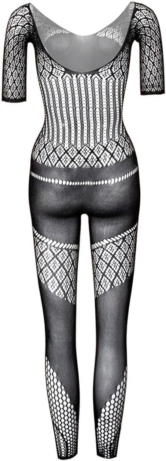 Walang Stretchy panty voor dames, holle mesh lingerie, badydoll, visnet, korte mouwen, eenheidsmaat, jumpsuit, bodysuit, shapewear — afbeelding 5