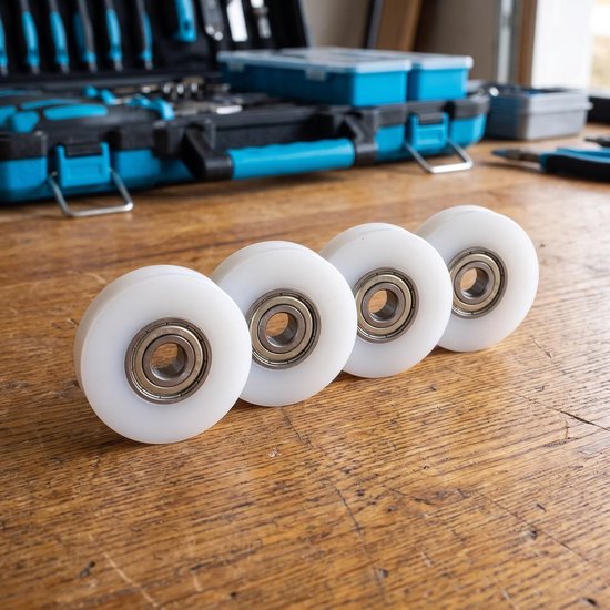 4 Stuks Delige Schuifdeur Rollers voor Glazen Douchedeuren Kassen Stille Slijtvaste Vervangingswielen voor Terrasdeuren met Soepele Onderhoudsarme — afbeelding 4