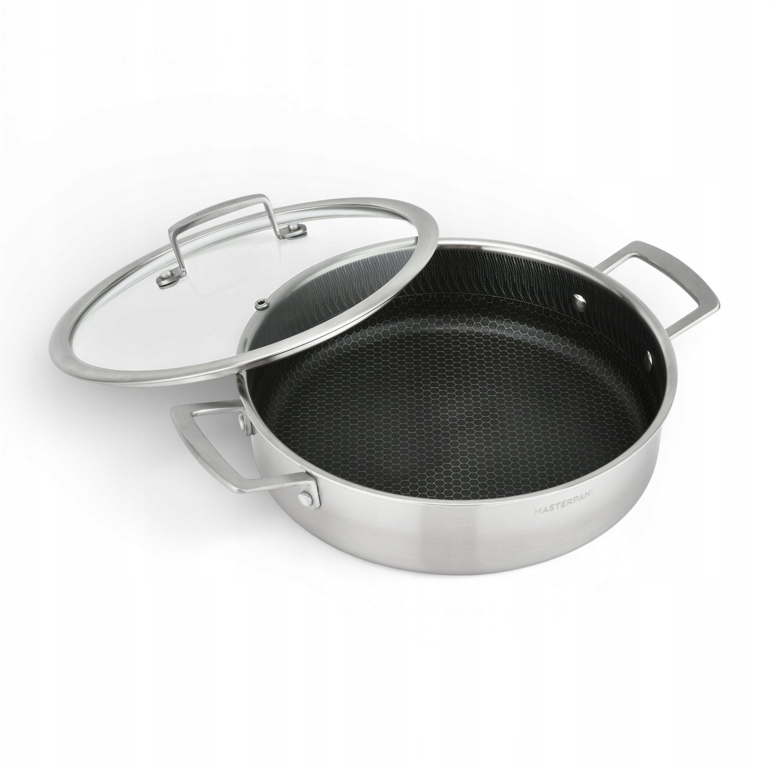 RVS Pan met Honingraat Coating - 28 cm - Inclusief Deksel