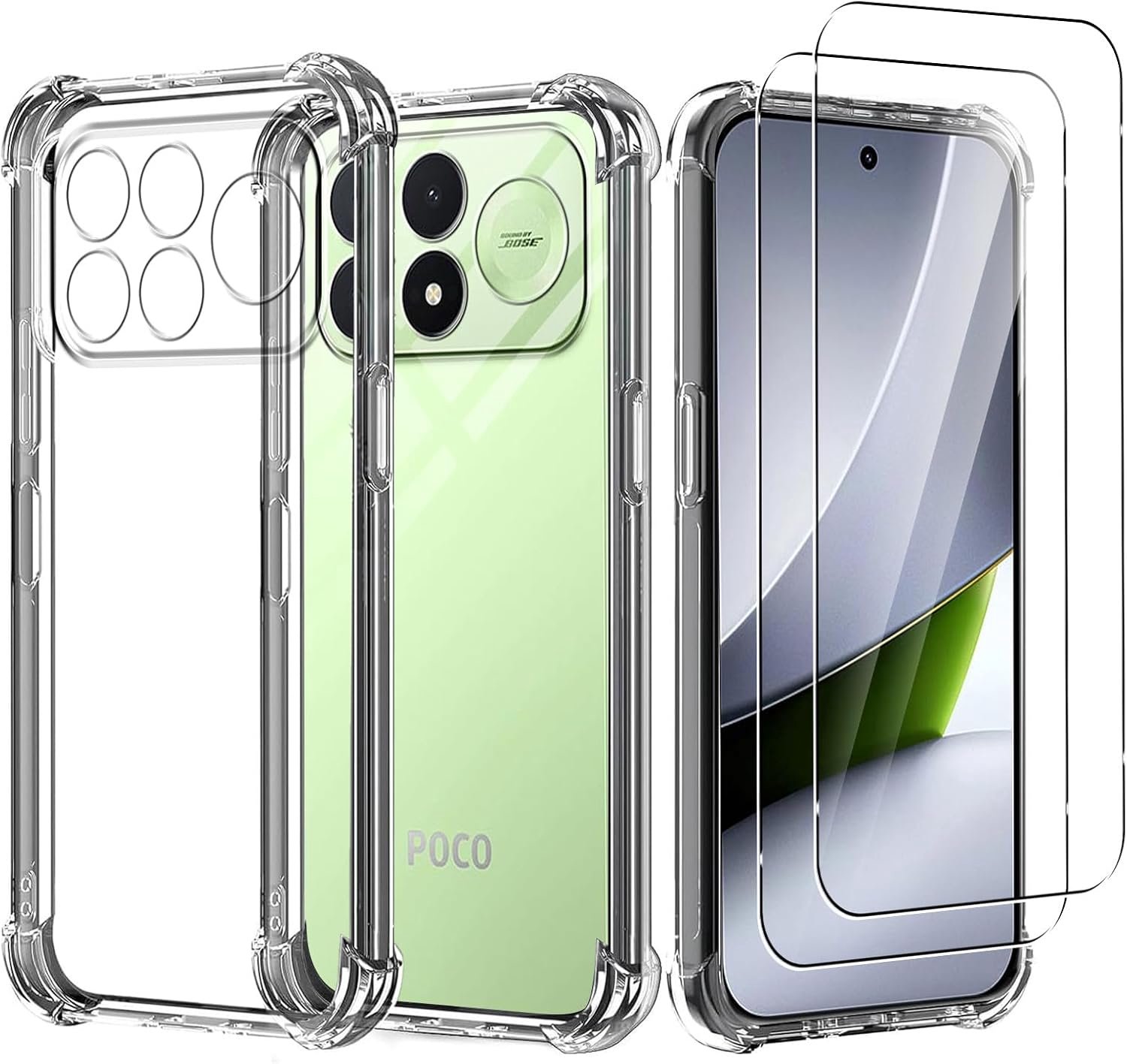 Beschermhoes voor Xiaomi Poco F9 Pro + 2 stuks gehard glas