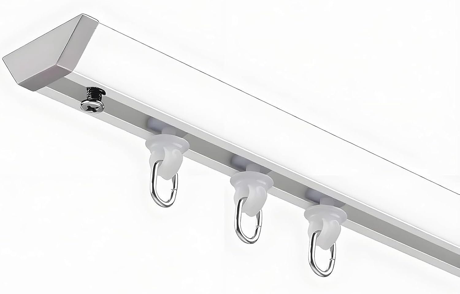 Heavy-Duty Plafondrail 70-600 cm | Aluminium schuifstang met rollen | Eenvoudig te installeren kamerverdeler rail voor woonkamer slaapkamer kantoor decoratie