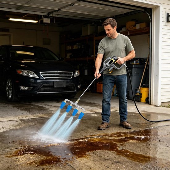 Hogedruk Slang Nozzle Quad Ergonomische RVS Wasmachine — afbeelding 5