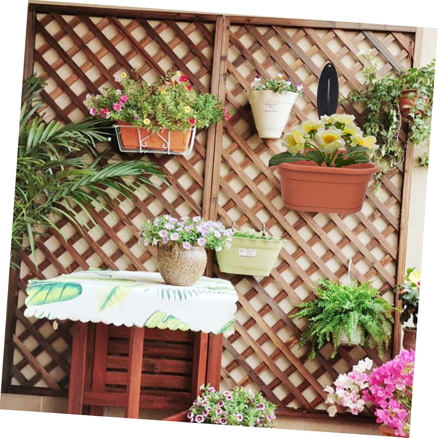 Happyyami 2Pcs Hook Up Plantenbak Muurhouder Bloemenmand Beugels Bloempot Haken Plantenhaken Outdoor Zware Hangers Voor Kledingrailing Plantenhangers Metalen Haak Bloempothanger Bonsai