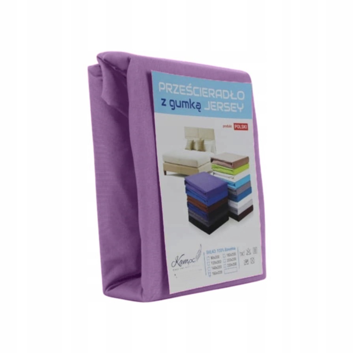 Kam-Pol Jersey Hoeslaken VIP Katoen 80x160cm - 30cm Zijhoogte Paars