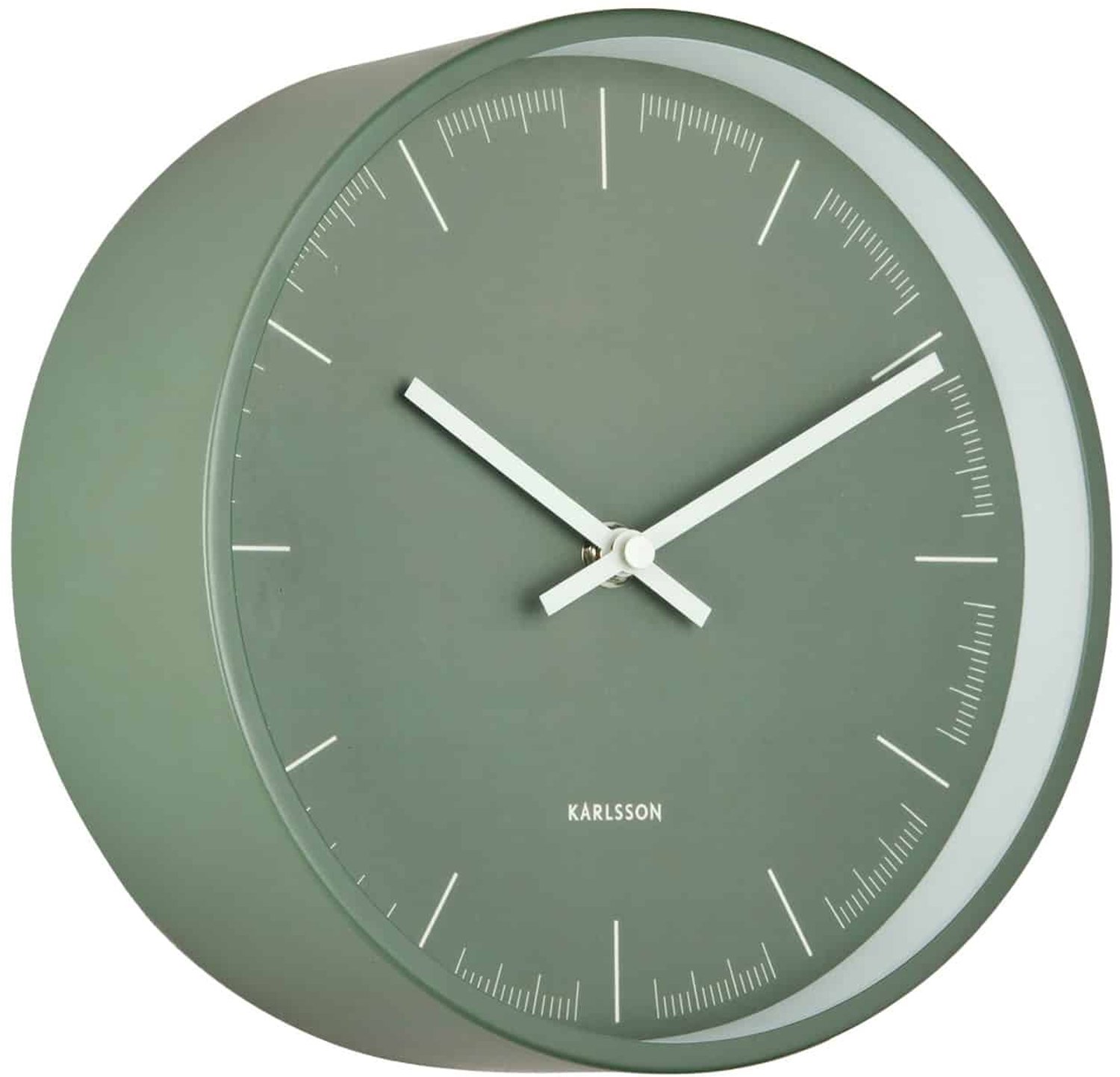 Karlsson Wandklok Odense Deep - Groen - 21.5x21.5x8.2cm - Wandklok Scandinavisch