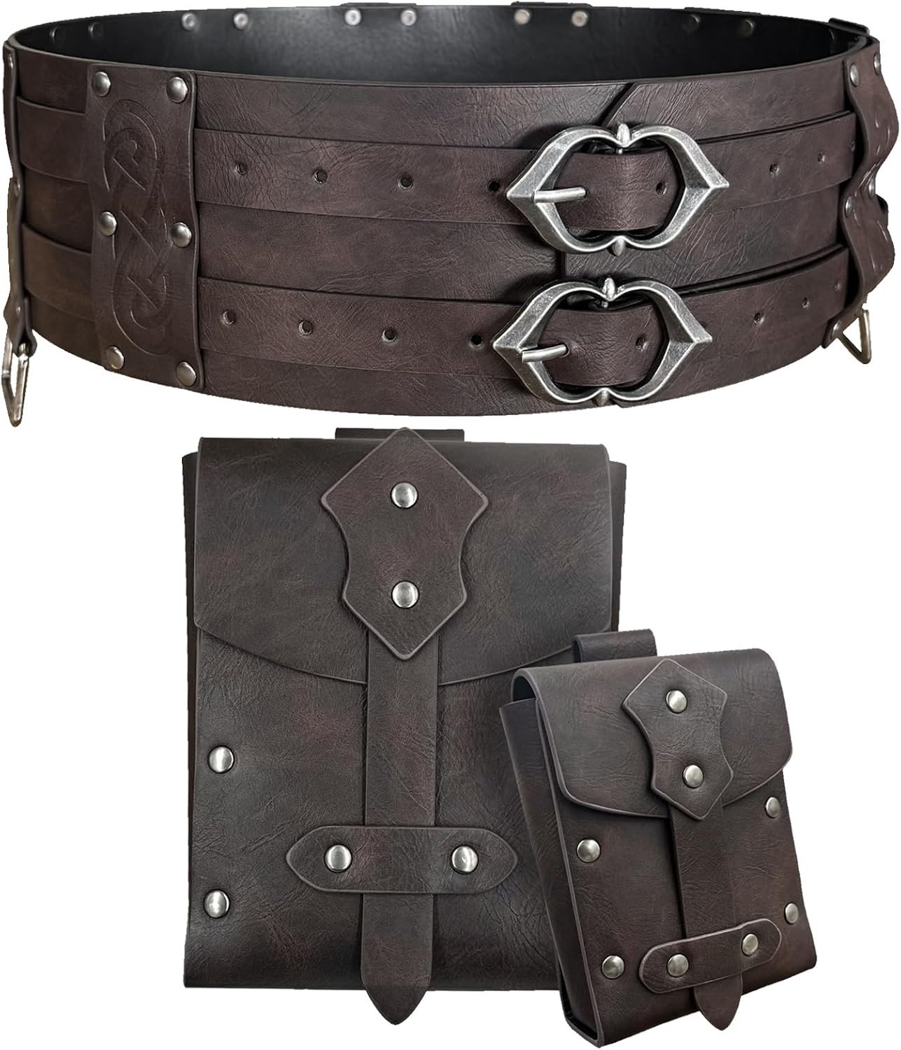 Medieval Viking Riem voor Renaissance Kostuums, Brede Tailleband voor Carnaval en Cosplay Accessoires voor Mannen en Vrouwen