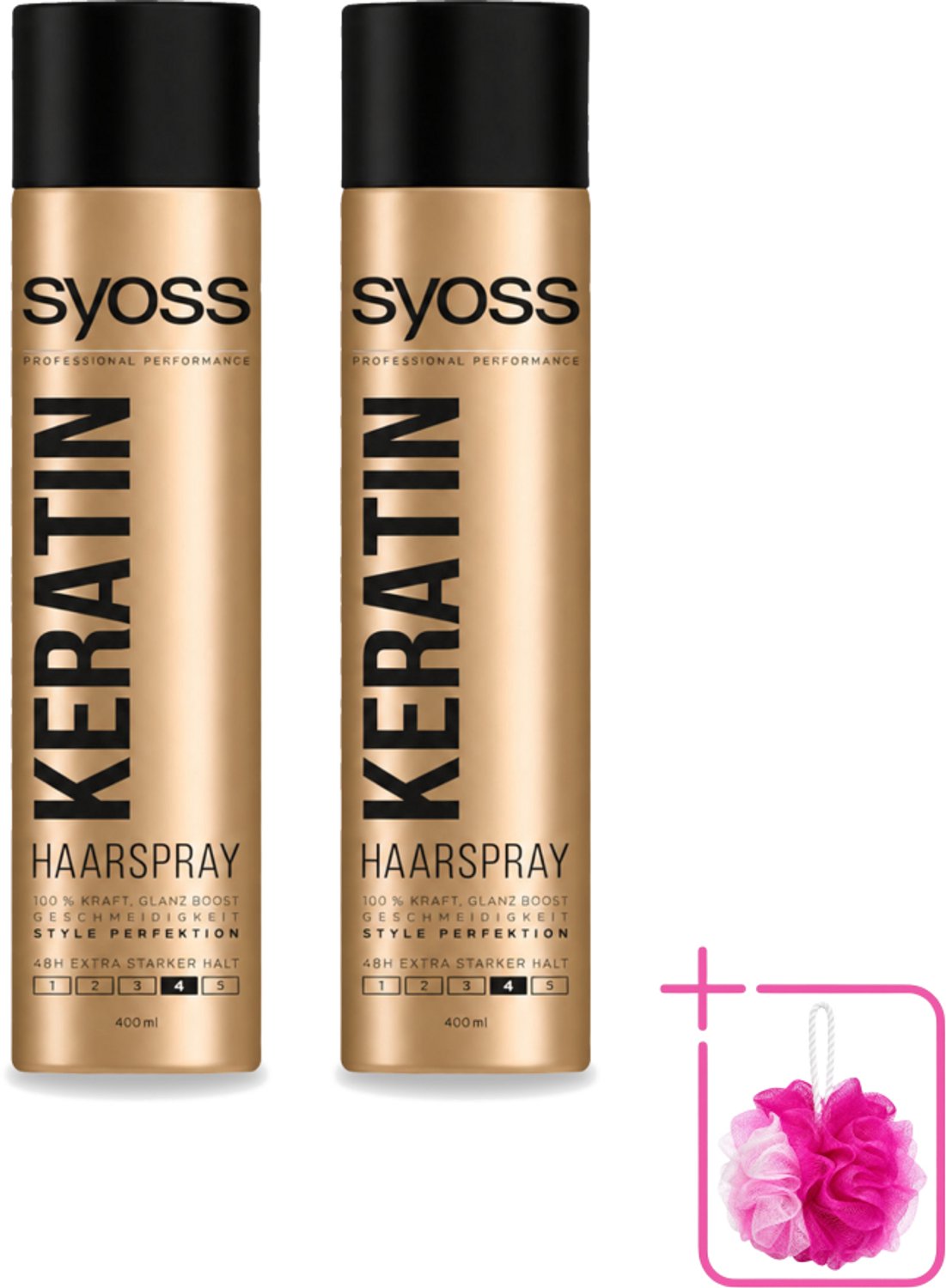 2 x Syoss – Haarspray – Keratin Hold 4 – 400 ml - Bulkverpakking - Haarspray - Keratine