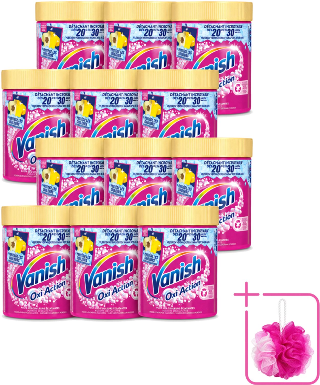 12 x Vanish – Wasbooster Poeder – Oxi Action Gekleurde Was – 470 g - Bulkverpakking - Wasbooster - Douchemop - Kleurbehoud