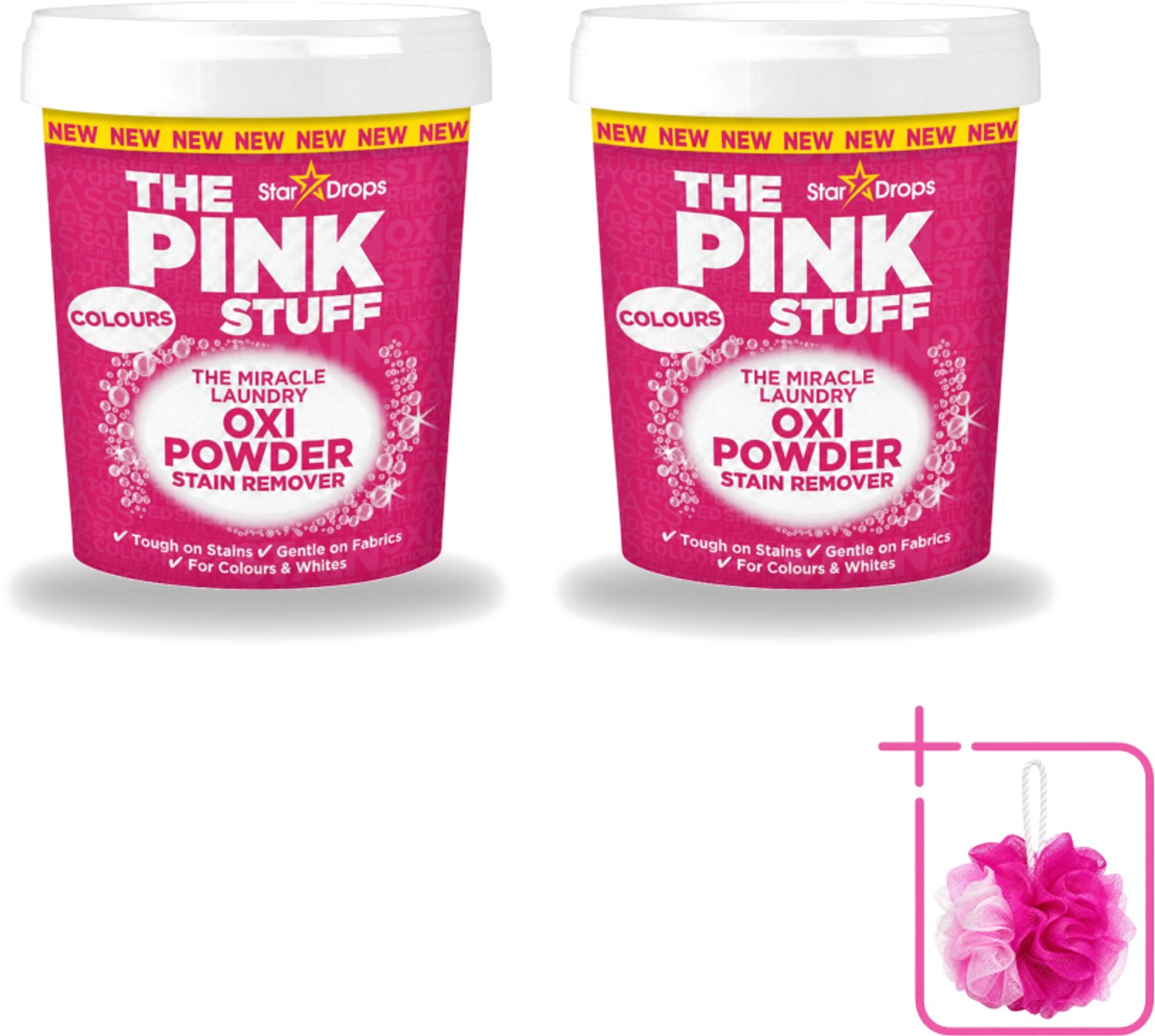 2 x The Pink Stuff - Vlekverwijderaar - Voor Bonte Was - 1kg - Bulkverpakking - Vlekverwijderaar - Douchemop - Wasgoed reinigen