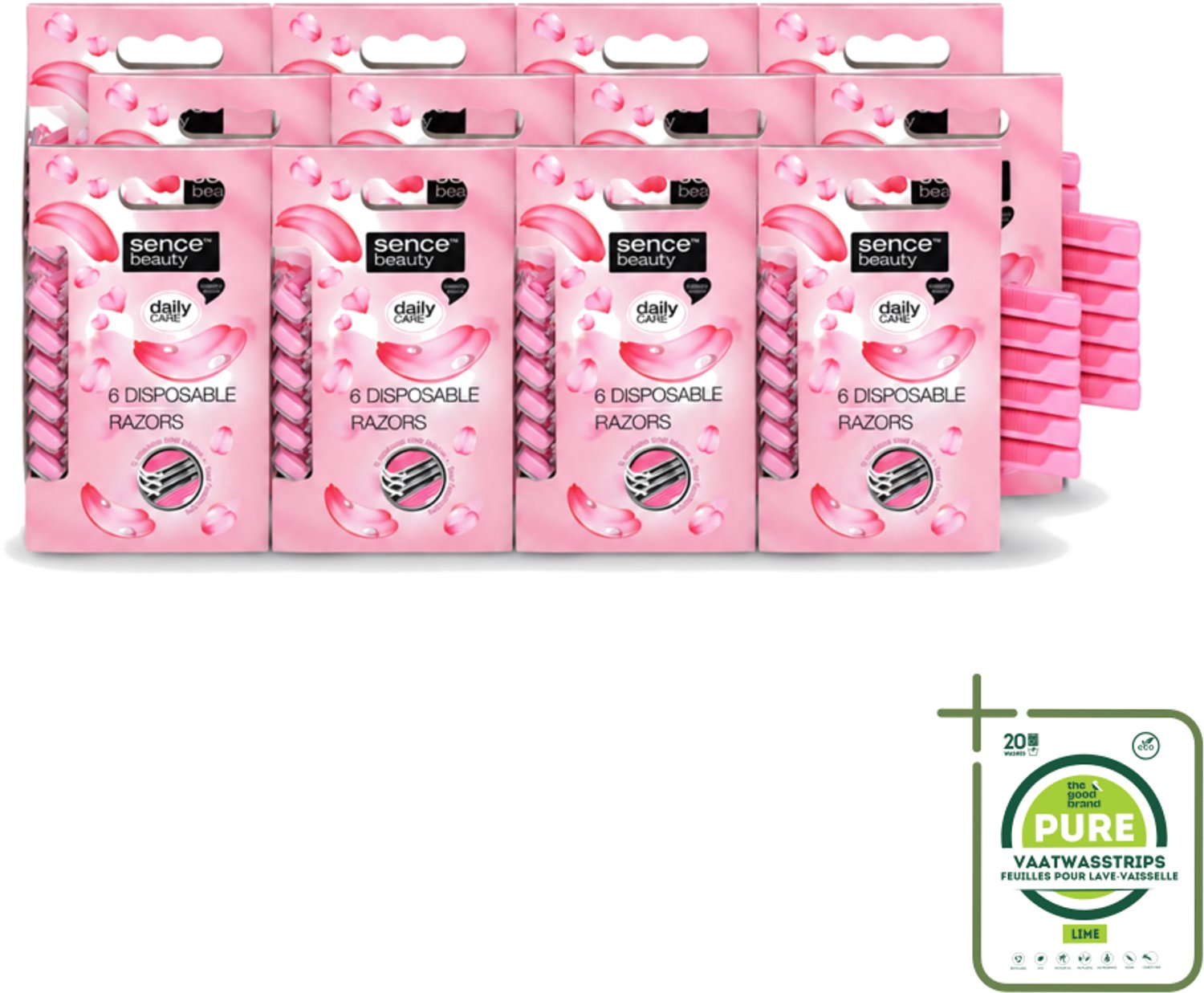 12 x Sence – Wegwerpscheermes – Glad Scheren – Comfort Grip – 6 Wegwerpscheermes - Grootverpakking - Scheermesje - Scheermes - Bikini Lijn - Benen Scheren - Oksels Scheren