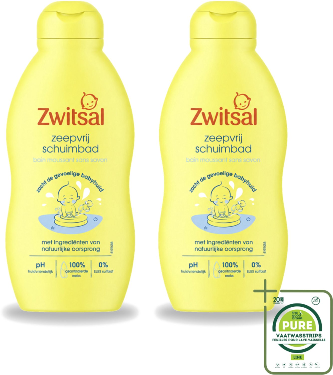 2 x Zwitsal – Schuimbad – Zeepvrij – 200 ml - Grootverpakking - Babybad - Zeepvrij Schuimbad - Babyhuid Verzorging - Babyhuid Bescherming - Schuimbad Voor Baby