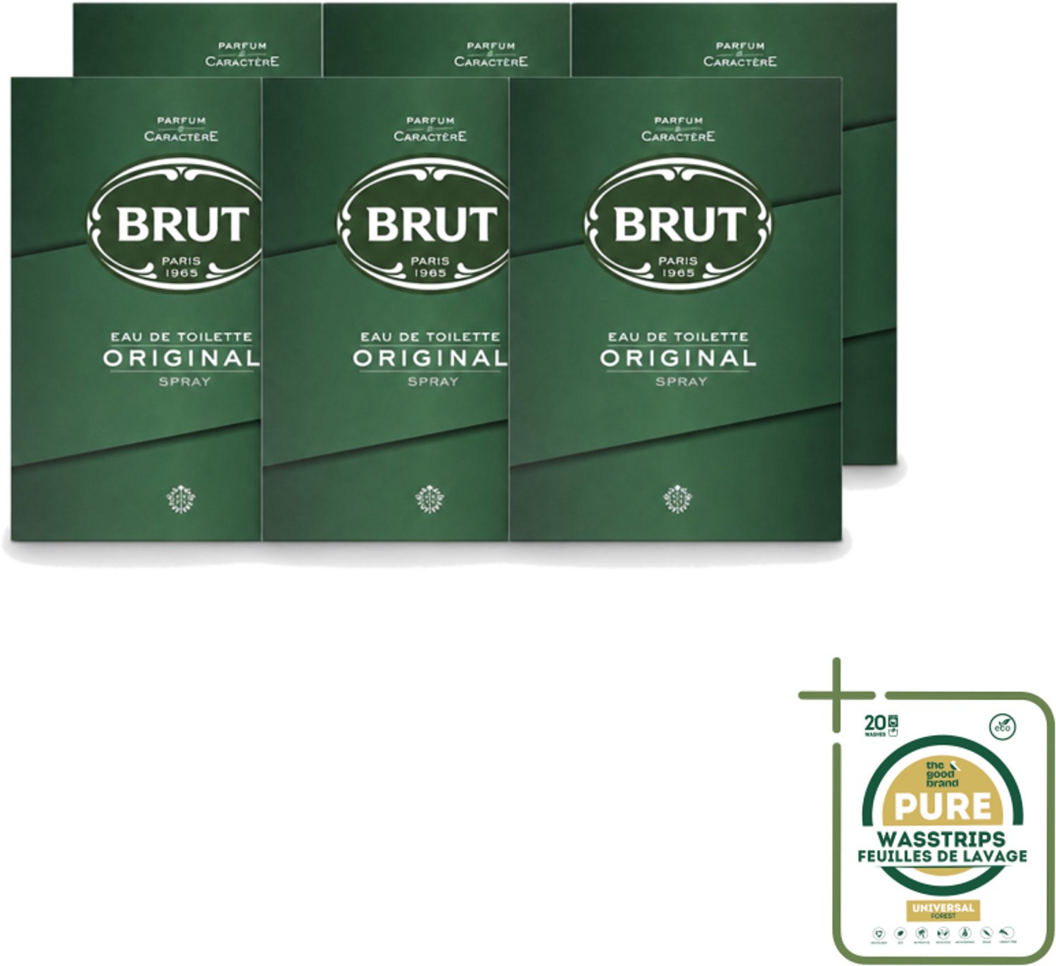 6 x Brut – Eau de Toilette – Original – 100 ml - Wasstrips - Brut Original Eau De Toilette - Kruidige Geur - Amber - Lavendel - Mannelijke Geur