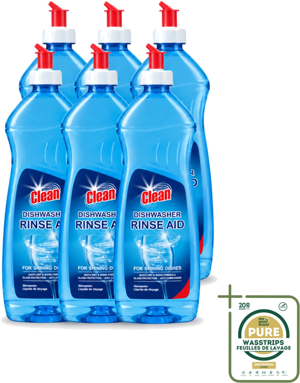 6 x At Home - Clean - Vaatwasser Glansspoelmiddel - Glasbeschermend - 500 ml - Vaatwasser Glansspoelmiddel - Glansspoelmiddel Vaatwasser - Glasbeschermend Vaatwasser - Vaatwasser Anti-corrosie - Vaatwasser Droogproces