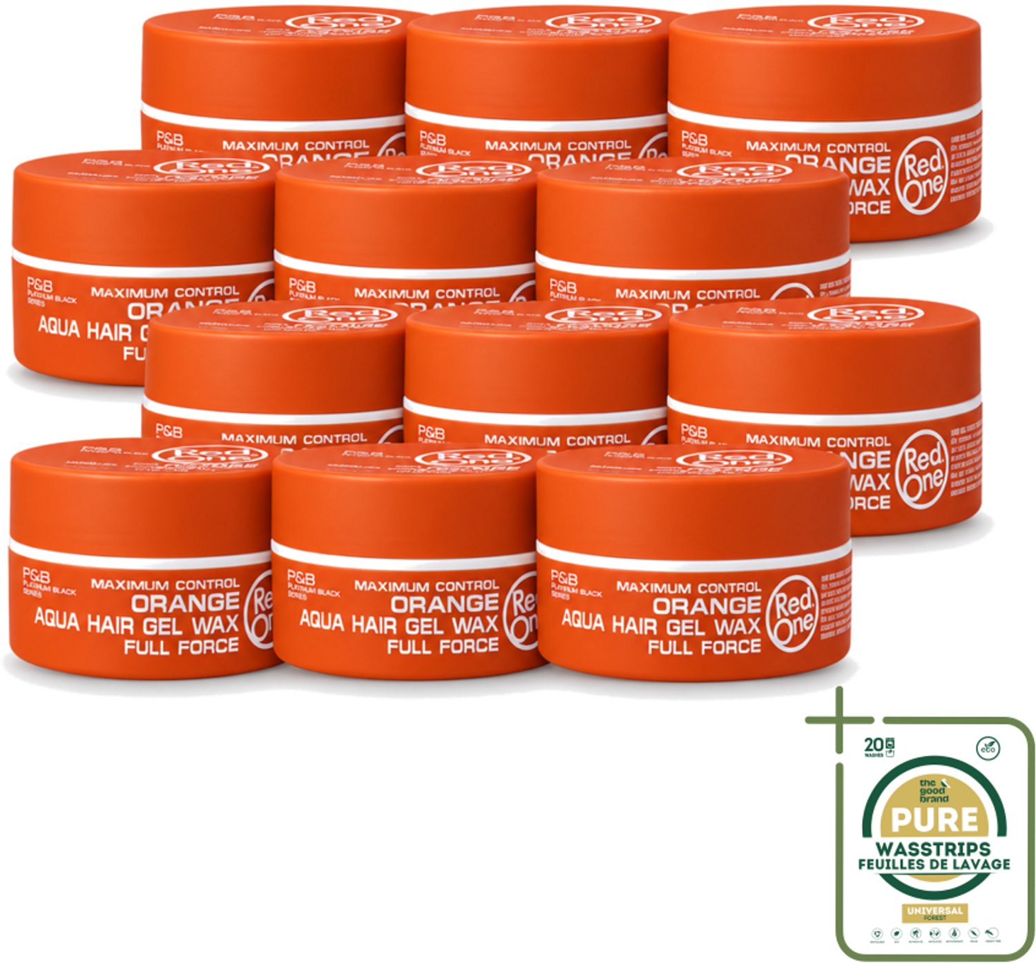 12 x Red One - Haarwax - Aqua Orange - Verfrissende Styling - Voor Sterke Hold & Glanzende Finish - 150 ml - Haarwax - Aqua Orange - Styling Wax - Strong Hold - Glanzende Finish