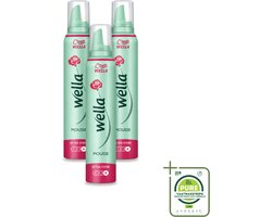 3 x WellaFlex Hold Ultra Strong Mousse - Haarmousse - Langdurige Versteviging - Flexibele Textuur - 200 ml - Grootverpakking - Vaatwasstrips - Haarversteviging - Haar Fixatie - Haar Model - Haar UV Bescherming - Haarborsteling