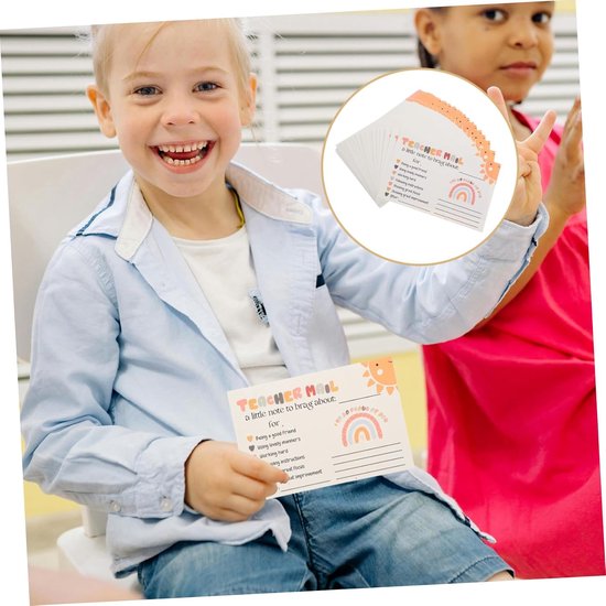 50stuks Regenboog Motivatiekaarten Voor Leraren Positieve Postkaarten Voor Ouders Klascroom Incentives Voor Kleuterschool Basisonderwijs — afbeelding 4