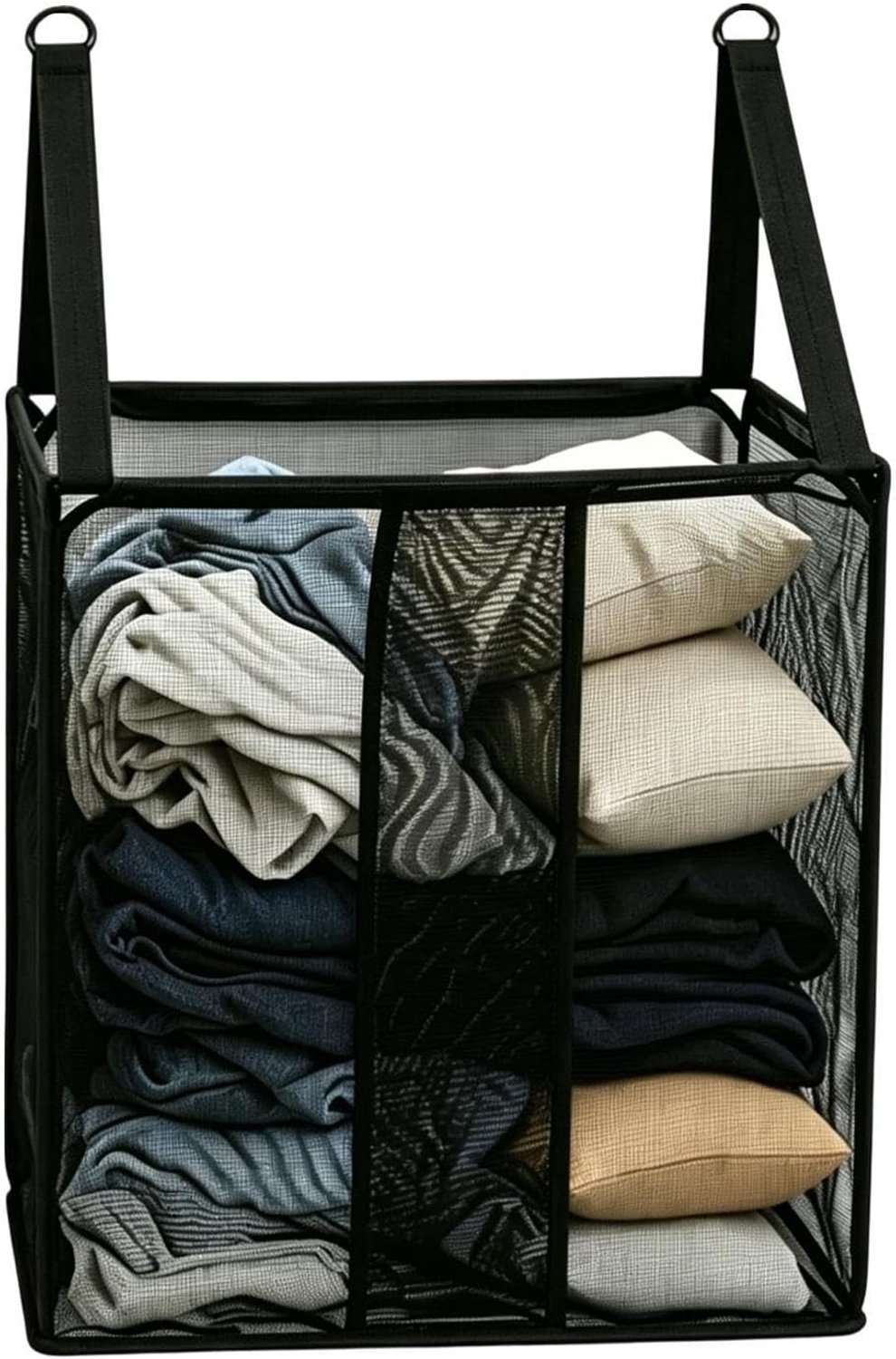 Draagbare wasmand - Mesh kleding opslag, kleding sorteerder, opvouwbare opslag draagtas, reizen wasmand, mand manden | Voor slaapkamer appartement badkamer slaapzaal kinderkamer college