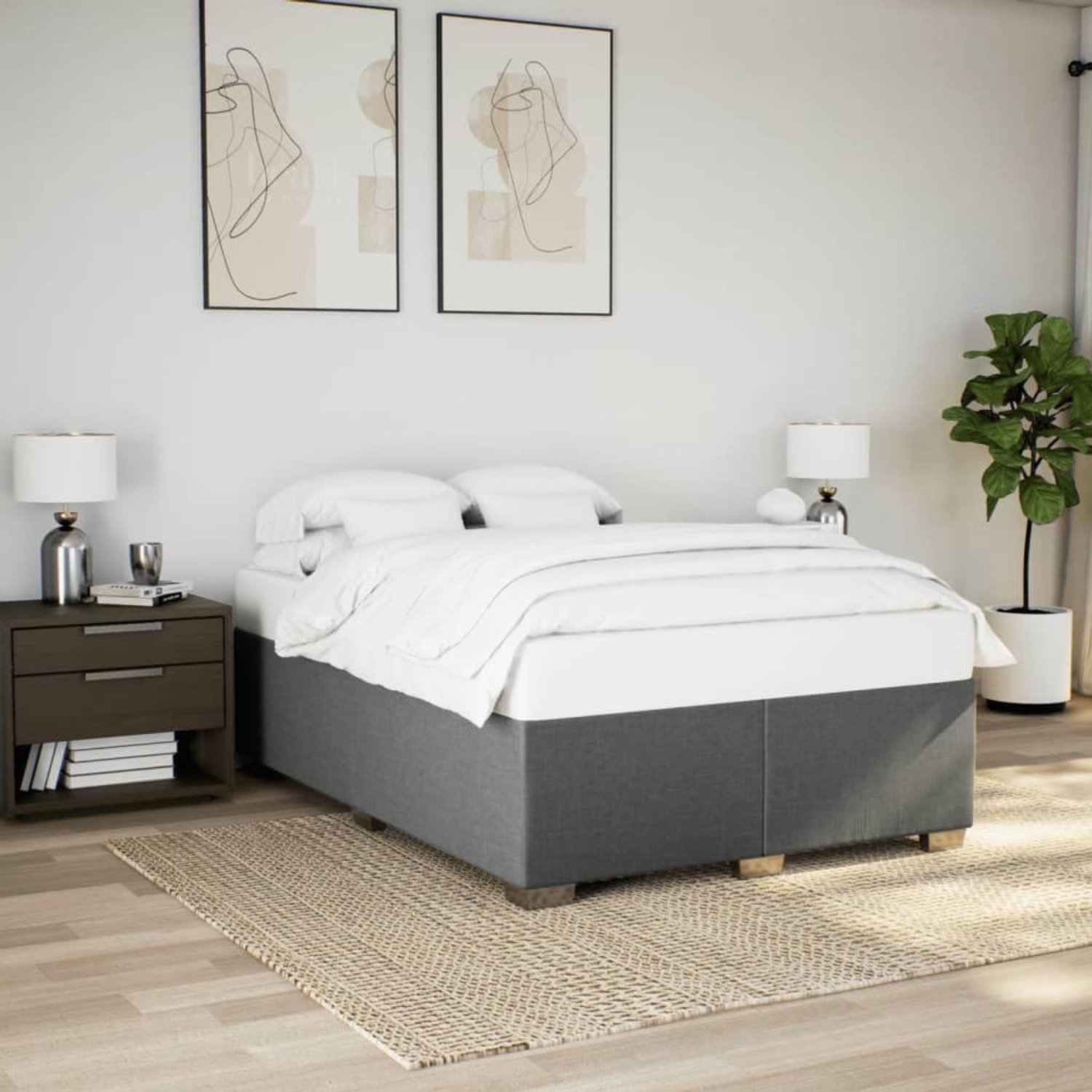 polyesterweefsel lattenbodem model 140x190 cm donkergrijs