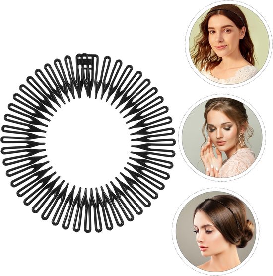24 Stuks Flexibele Stretch Hoofdbanden met Tandjes Elastische Plastic Haarbanden voor Vrouwen Veilige Spring Design Cirkel Kam voor Eenvoudige Styling Professioneel Haarverzorging — afbeelding 5