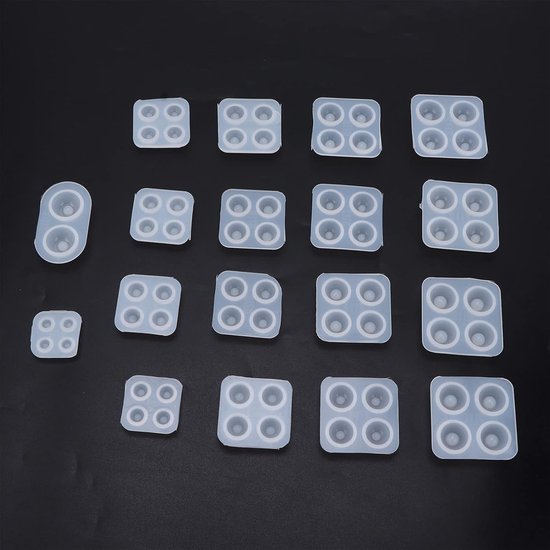 18 stuks siliconen zacht elastisch doe-het-zelf maken hars gieten zachte elastische bol kit voor decoratieve handwerk geschenken creëren unieke ontwerpen — afbeelding 3