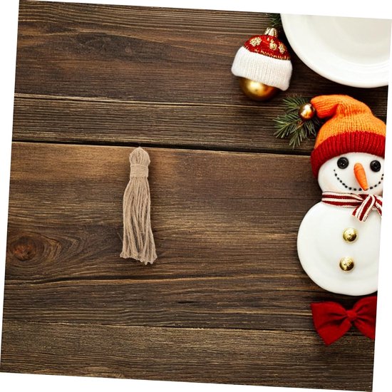 30 Stuks Jute Tassels voor DIY Houtkralen Slinger Rustieke Touw Decoratie voor Kerst Seizoen Natuurlijke Jute Crafting Rope voor Creatieve Handwerkprojecten — afbeelding 2
